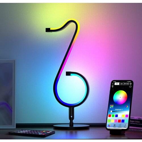 RGB Table Lamp Wall Smart LED Desk Decor Dimmable Lamp APP Control Nightstand, Tiktok Media Streaming Light lamp Christmas Gift