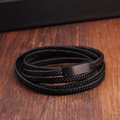 New Fashion Charm Genuine Leather Bracelets For Men Women Jewelry Trendy Sporty Male Braided Chain Link Wrap Bracelets