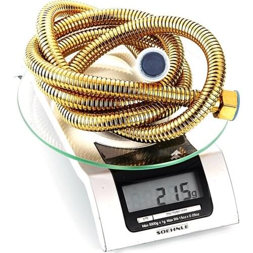 New 1.5 m Stainless Steel Hi Flow Double Interlock Shower Hose - Gold Effect