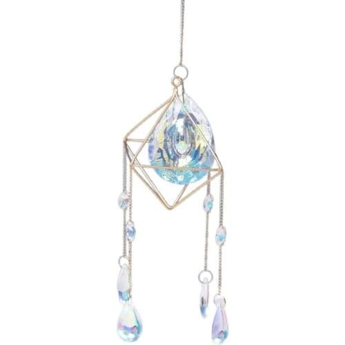 Faux Crystal Pendant Good Refraction Effect Decorative Shock-proof Household Faux Crystal Prism Hanging Ornament for Garden