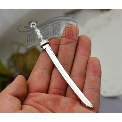 5pcs/lot--107x10mm,Katana Long Sword cham, Antique silver plated Katana charms,DIY supplies,Jewelry accessories