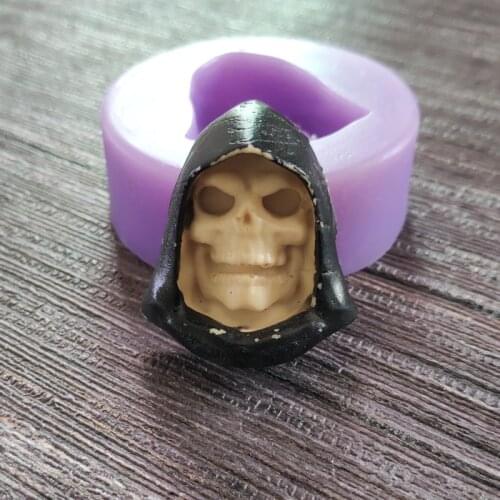 Wizard Skull Silicone Mold Resin Epoxy Plaster Mold Chocolate Fondant Cake Decoration Baking Cake Mold 15264