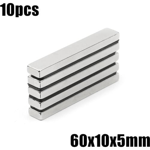 10pcs F60x10x5mm Super Powerful Strong Rare Earth Block NdFeB Magnet Neodymium N35 Magnets F60*10*5mm