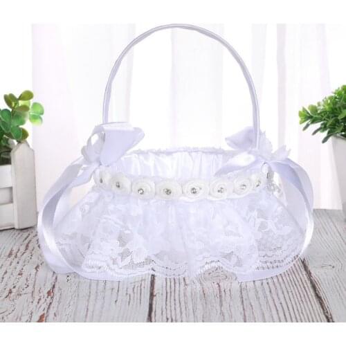 Wedding Supplies Flower Basket Simulation Petals Festive Party Home Decor Gift Boxes Bags Flower Child Portable Flower Basket