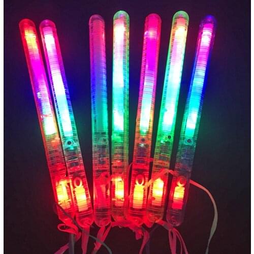 Costume Leds 100pcs Led Colorido Stick Flashing Batons Light-up Sticks Wands Rally Rave Dj Glow Festival Party Decor Concert