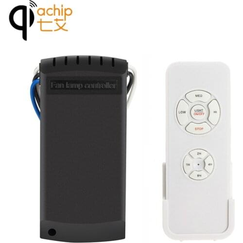 QIACHIP Universal Ceiling Fan Light Lamp Timing Speed Controller Switch Wireless Remote Control Kit Transmitter and receiver