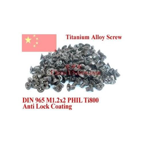 DIN 965 Titanium Alloy screws M1.2x2 M1.2x3 M1.2x4 M1.2x5 M1.2x6 Flat Head Phillips Driver 12 pcs