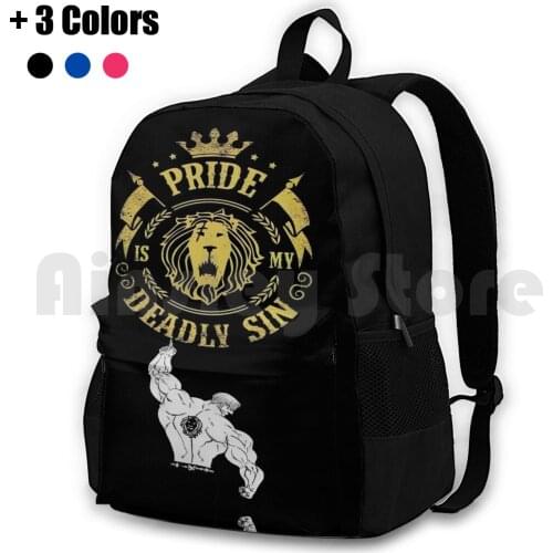 Sin Of Pride Outdoor Hiking Backpack Waterproof Camping Travel Sin Meliodas Wanted Demon Deadly Escanor Seven Anime King