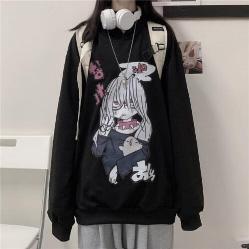 Japanese Kawaii streetwear oversize hoodie Harajuku cute sweatshirt kpop Korean women hoodies winter clothes aesthetic худи
