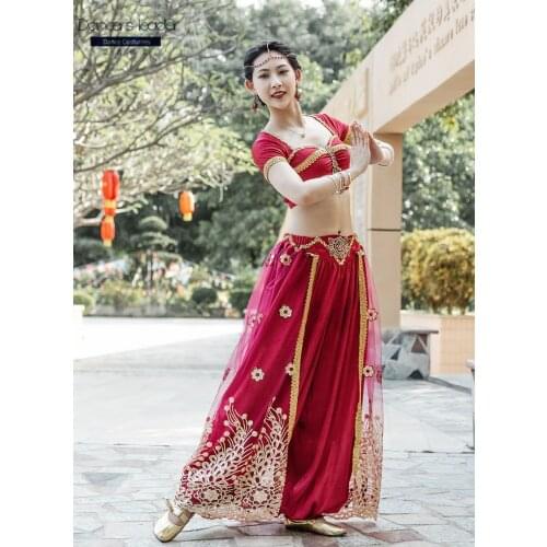 Women Halloween Belly Dance Costume Set Jasmine Princess Bollywood Dress Top Princess Outfit Indian Clothing