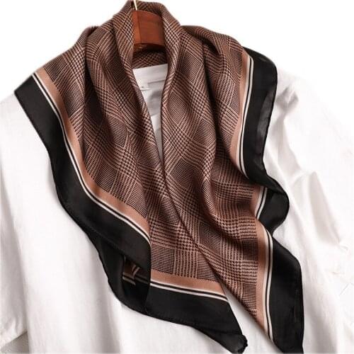 Luxury Spring and autumn women quality Square scarves tourism Flower print silk headcloth lady seaside Fashion sunscreen shawl