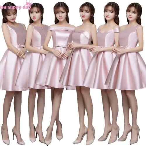 Robe mariee teenage bridesmade pink short satin bridal dress elegant party dresses for women for wedding 2020 under 50 B3823