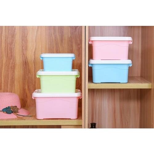 1PC Candy Color Storage Box Home Useful Plastic Small/Large/Middle Storage Box Case Desk Organizer LF 249