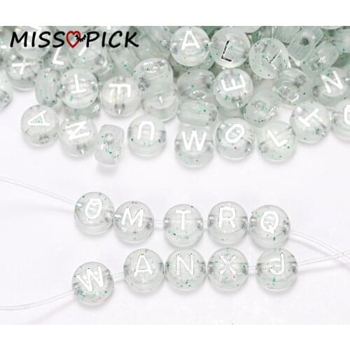 100pcs Transparent Acrylic Beads Round Flat Letter Alphabet Loose Spacer Beads for Jewelry Making Handmade DIY Bracelet Necklace