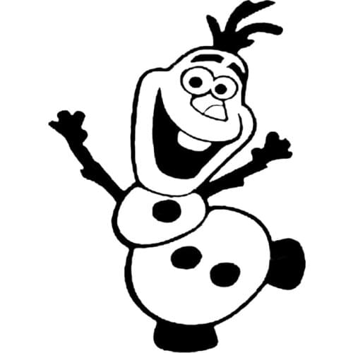 11*15CM Funny Olaf Snowman Car Sticker Stylish Motorcycle Vinyl Decals Black/Silver C7-1693