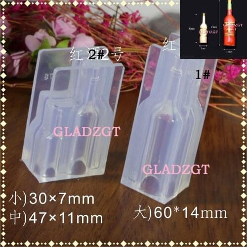 GLADZGT 3D Stereo Red wine bottle mold Full Transparent DIY Decorative Craft Jewelry Making resin molds for jewelry