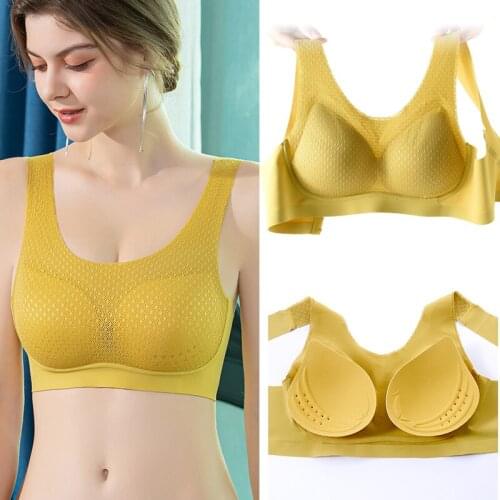 Plus Sizes Womens Bra Push Up Wireless Underwear Bras With Pad Women Active Bralette Top Female Sexy Lace Breathable Brassiere