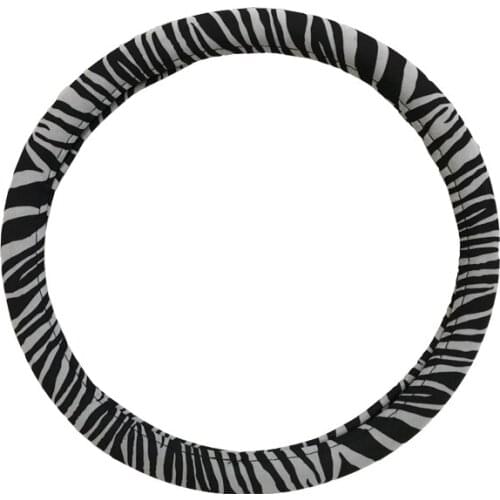 38CM White Black Zebra Printed Universal High Quality Fashion PVC Car Auto Steering Wheel Cover