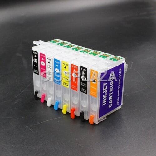 CISSPLAZA 1set 8colors empty Refillable ink cartridges compatible for Epson P400 With ARC Chip surecolor SC-P400 T3240-T3249