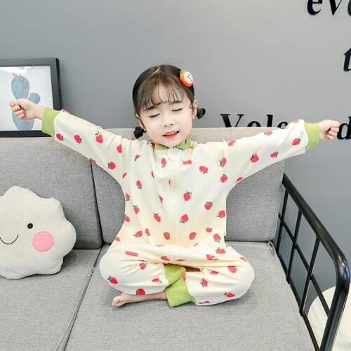 Childrens Pajamas for Baby Girls Fruit Pattern Kids Cotton Pijamas Cute Toddler Sleepwear Spring & Autumn Newborn Baby Onesie