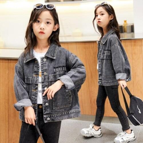 Girls Babys Coat Jacket Outwear Solid Jean Winter Autumn Overcoat Top Zipper Cardigan Childrens Clothing
