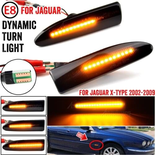 Dynamic LED Side Marker Lights Flowing Turn Signal Light Side Repeater Lamp 12V Panel Lamp For Jaguar X-Type 2002-2009