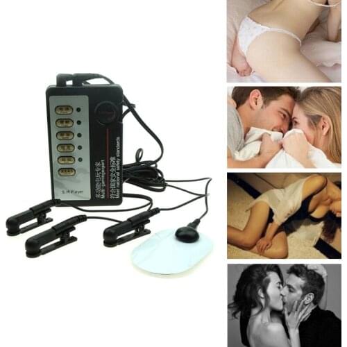 Electric Shock Nipple Clamps Breast Clips Wired Adult Sex Toy for Lesbian Women Couples