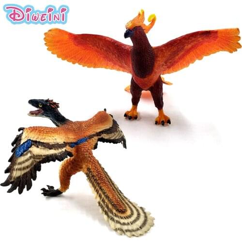 New bird Phoenix Archaeopteryx Dinosaur Simulation plastic animal model figurine one piece action figure Hot toys Gift For Kids