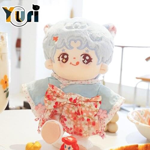 Original Anime No Attributes Idol Star 20cm Cat Ear Plush Doll Body Figure Toy Cosplay Cute Birthday Gift C XLM