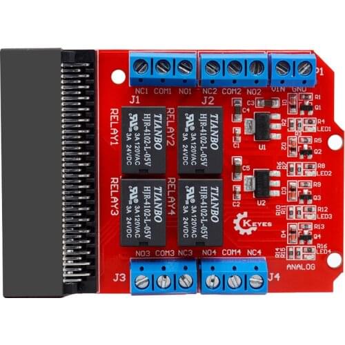 Micro bit relay expansion board 4 channels 5V relay high level trigger micro:bit expansion board