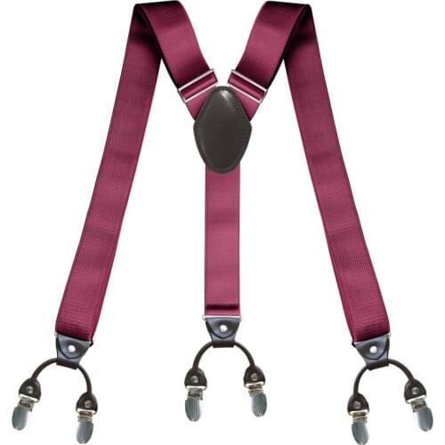 2021 Men Leather 6 Clip Elastic Braces Wedding Shirt Stay Locking Clamps Trousers Suspenders Adjustable Strap Garter Holder Belt