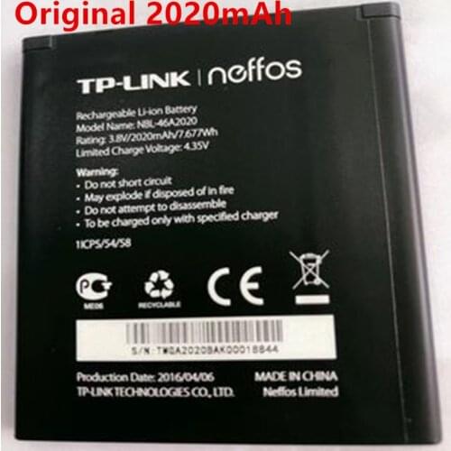 Original 2020mAh 7.6Wh NBL-46A2020 Replacement Battery For TP-link Neffos Y5L TP905A TP801A Rechargeable Li-polymer Bateria