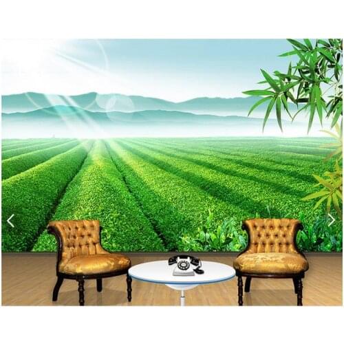 Custom photo wallpapers 3d murals wallpaper Tea garden bamboo landscape paintings wall 3d sitting room wall papers home decor