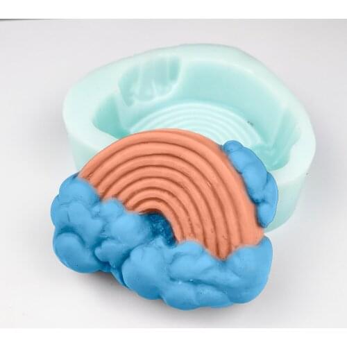 PRZY Mould Silicone Rainbow Soap Molds Fondant Clouds Soap Molds Handmade Mold Clay Resin Candle Mould