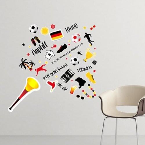 Germany Football Flag Clothing Culture Illustration Pattern Removable Wall Sticker Art Decals Mural DIY Wallpaper for Room Decal