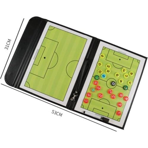 Sports Soccer Dry Erase Erasable Coaching Board with Magnetic Chess Pieces for Strategizing, Techniques