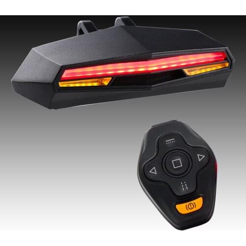 Smart Accessories Mountain Remote Control Bike Light Rear LED Tail Light Rechargeable Caution Alert Turn Signal Lamp USB