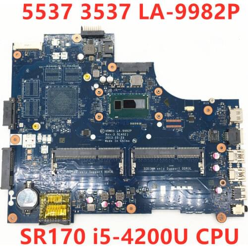 High quality for 15R 5537 3537 VBW01 LA-9982P Laptop Motherboard pavilion SR170 i5-4200U CPU DDR3L 100% fully tested OK