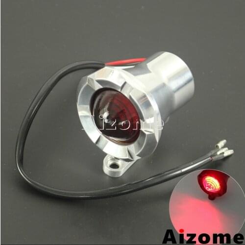 Polish / Black Motorcycle Glass Lens LED Tail Light Taillight For Harley Honda Scrambler Cafe Racer Brake Stop Lamp Rear Light