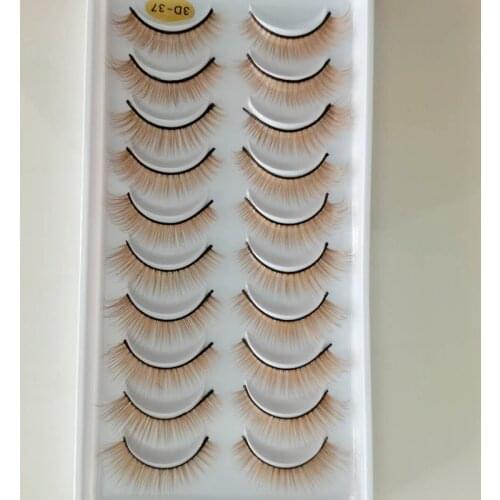 10 Pair Thick False Eyelashes brown Lashes Curling Messy Soft 3D Fake Eyelashes Makeup Tools Natural Long Eyelash Extension