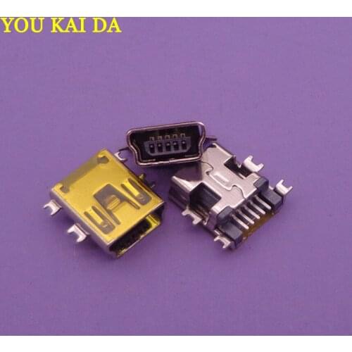10 pcs Free shipping Mini USB connector B type 5pin SMT sink 1.7 USB socket female Mini USB jack dock plug 5-pin repair parts