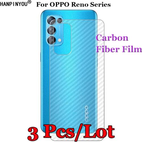 3 Pcs/Lot For OPPO Reno5 Reno 5 6 Z F Pro K Plus 5G 3D Non-slip Clear Carbon Fiber Back Film Screen Protector Protective Sticker