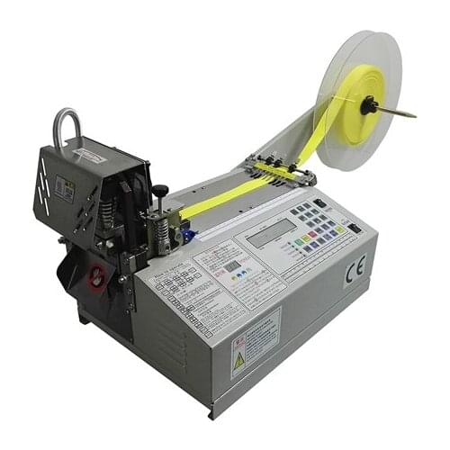 A-211 Satin webbing cutting machine for hot sales,High speed automatic pvc pipe cutting machine with hot and cold cut