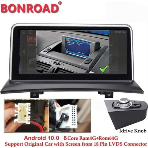 Bonroad Android 10.0 8 Core RAM4G ROM64G Car radio multimedia Video player GPS For X3 E83 2004-2009 Original no Screen