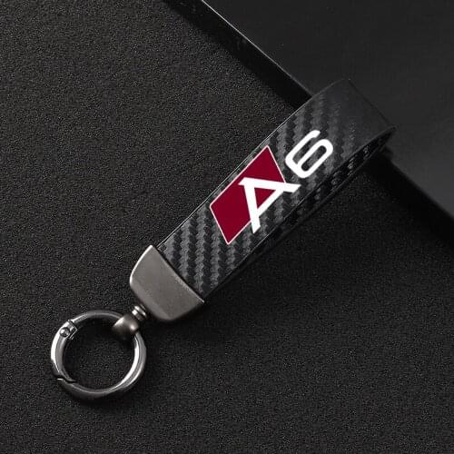 Car Accessories High-Grade Leather Car KeyChain 360 Degree Rotating Horseshoe Buckle Jewelry Key Rings For audi A6