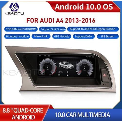 KSAOTU 1014 8.8" 4-Core Android 10.0 Car Multimedia Player for Audi A4 2013-2016 GPS WiFi 4G TPMS DVR DAB+ CarPlay