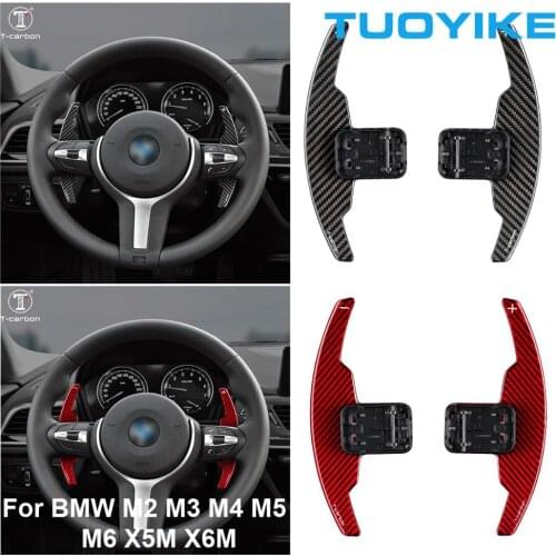 Car Styling Carbon Fiber Steering Wheel Shift Paddle Extension Replacement For BMWF/ G/M-series M2 M3 M4 M5 M6 X5M X6M RED Black