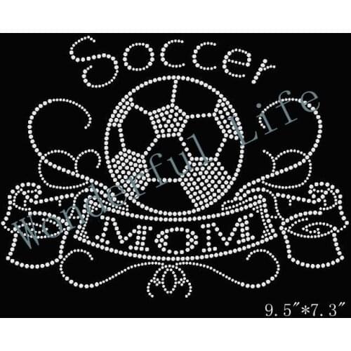 Free Shipping soccer football image Diamante Motif Rhinestone Transfer
