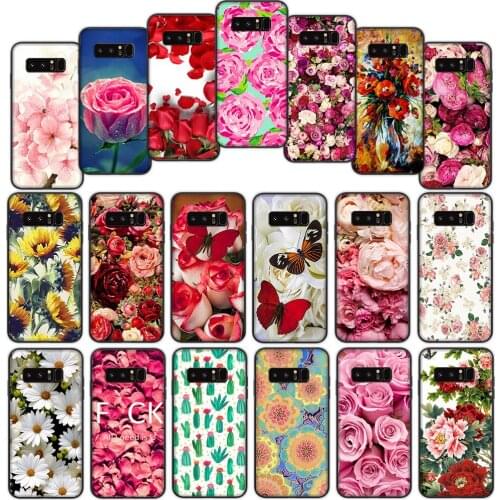 Flower Peonies Peony Red rose Soft Cover Case for Samsung Galaxy Note 8 9 A01 A60 M10 M20 M30 M40 M30S S8 S9 Plus