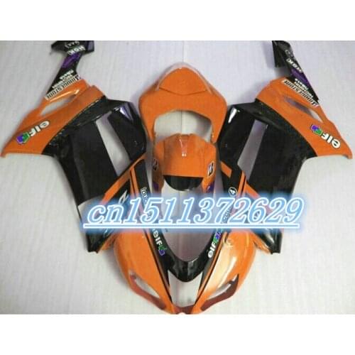 Dor-ABS Fairing kits for 07 08 Kawasaki ZX6R black orange fairings aftermarket parts 2007 2008 ZXFull -6R D